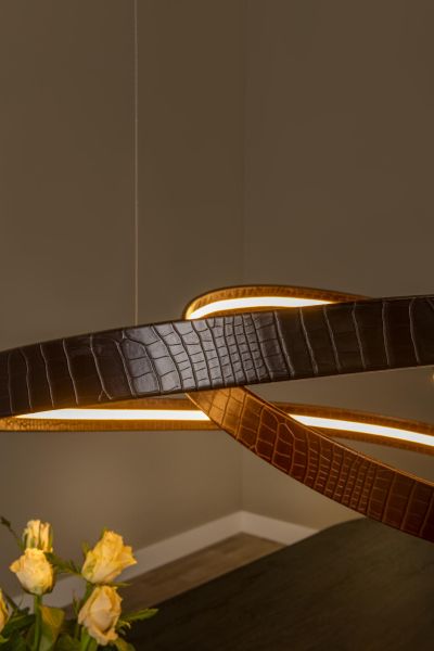 Lucide SLALOM - Pendant light - LED Dim. - CCT - 1x80W 2200K/4000K - Coffee - Premium